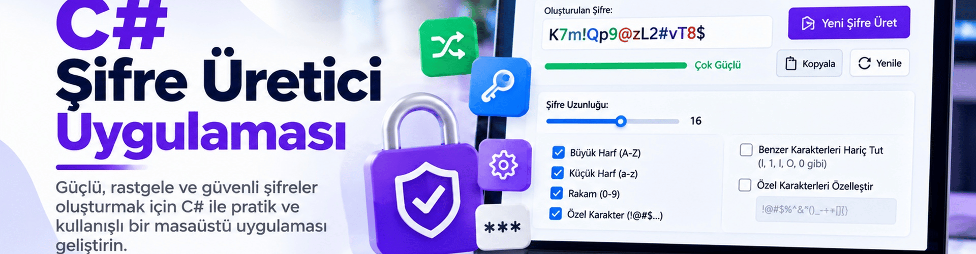 C# Şifre Üretici ve Güvenli Saklayıcı Uygulama Geliştirme