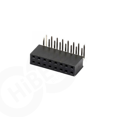 2x8 Pin Dişi Header 2.54mm 90 Derece