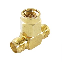 Sma Male To Two Female RF Koaksiyel Adaptör T-Type