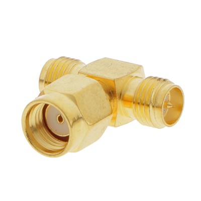 RP SMA Male To Two RP SMA Female RF Koaksiyel Adaptör T-Type