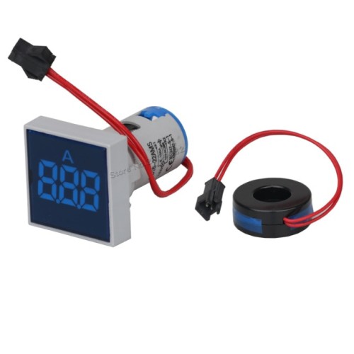 Dijital Ampermetre AC 0-100A Mavi