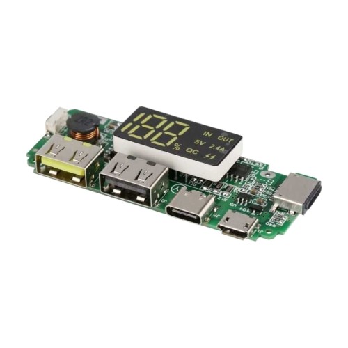 Powerbank Devre Modülü - 5V 2.4A Çift USB LED Ekranlı