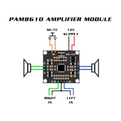 PAM8610 2x15W Stereo Mini Amfi Modülü